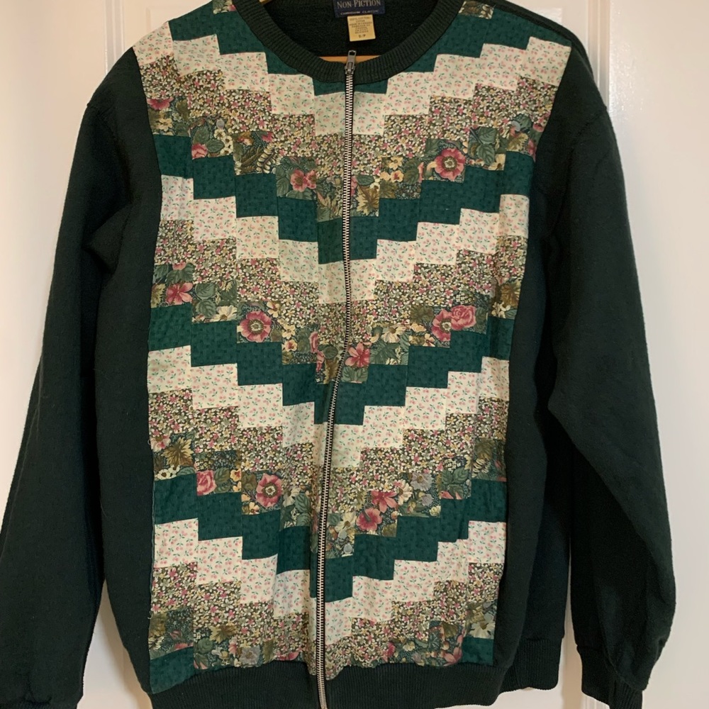 Vintage Cottagecore Style Zip-Up Sweater